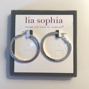 New Lia Sophia “Standing Ovation” Silver Hoops